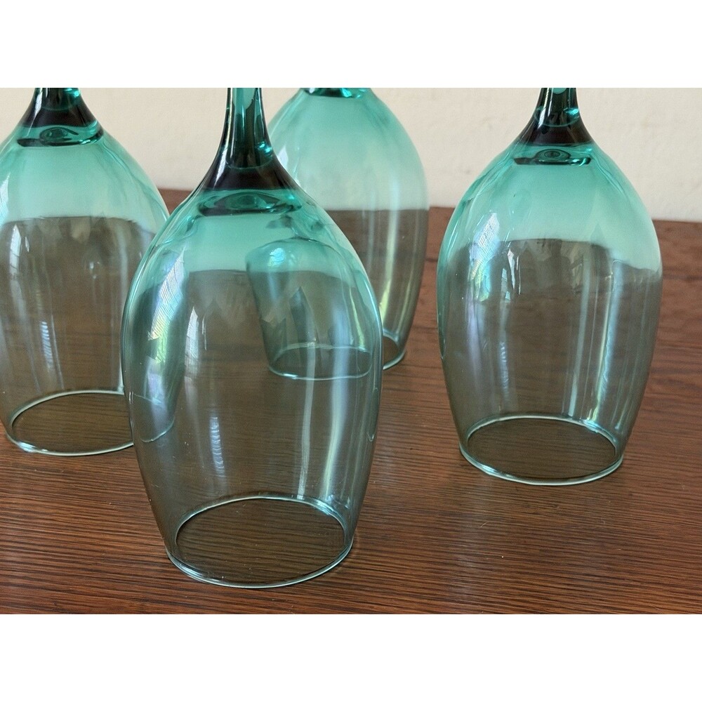 Cristar Rioja Wine Glasses Smoke Green 8" 12oz Goblets Set of 4 - Picture 7 of 11